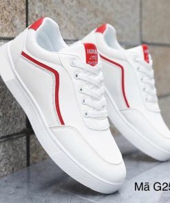 Classic White Red Stripe Sneakers (G25)